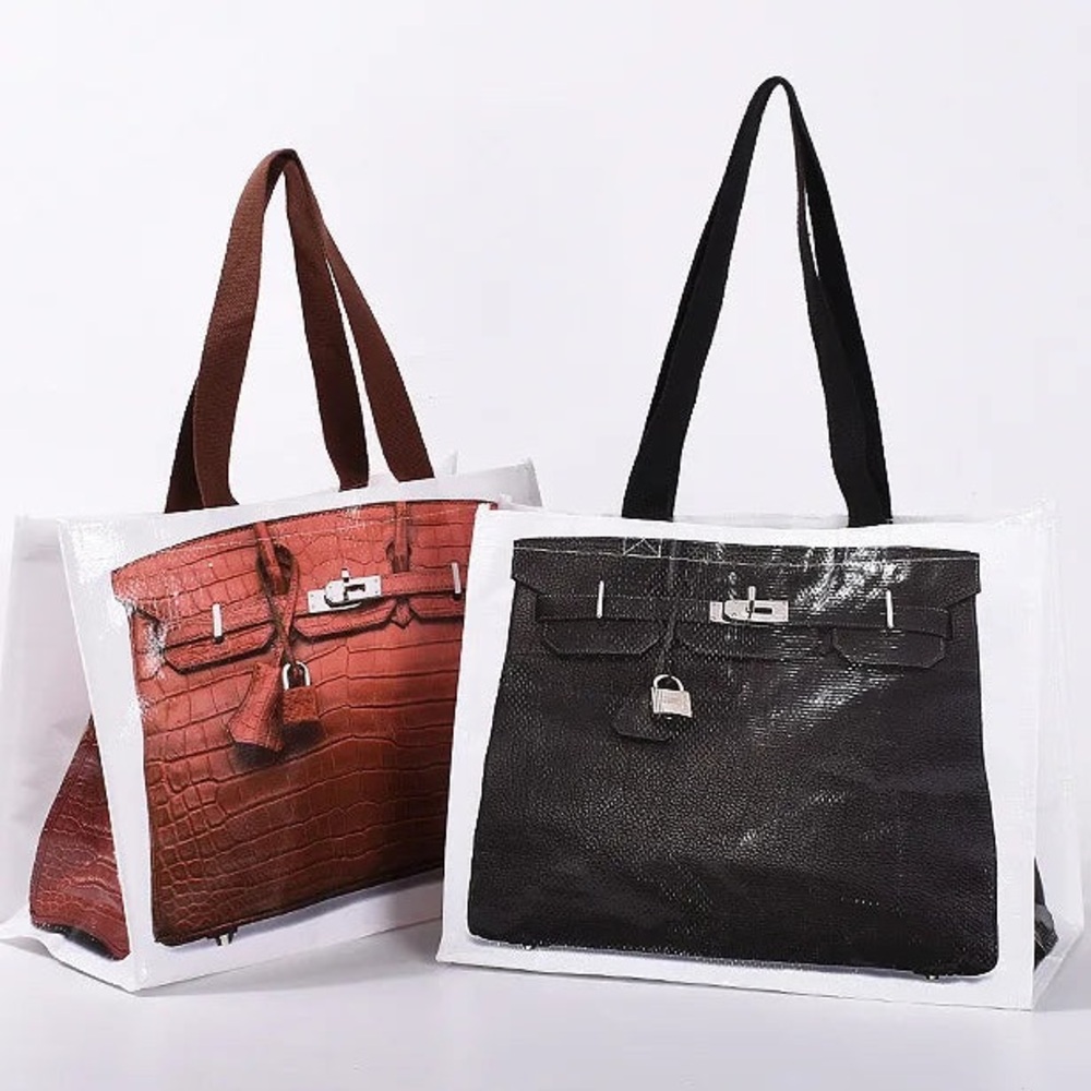 *B*i*r*k*i*n* “Print” Reusable Shopping Tote in Black - Picture 9 of 9